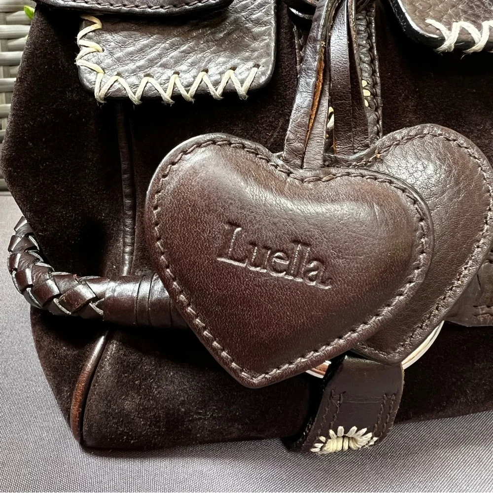 Luella Gisele Bartley Special Edition Satchel Chocolate Brown Leather Suede Boho